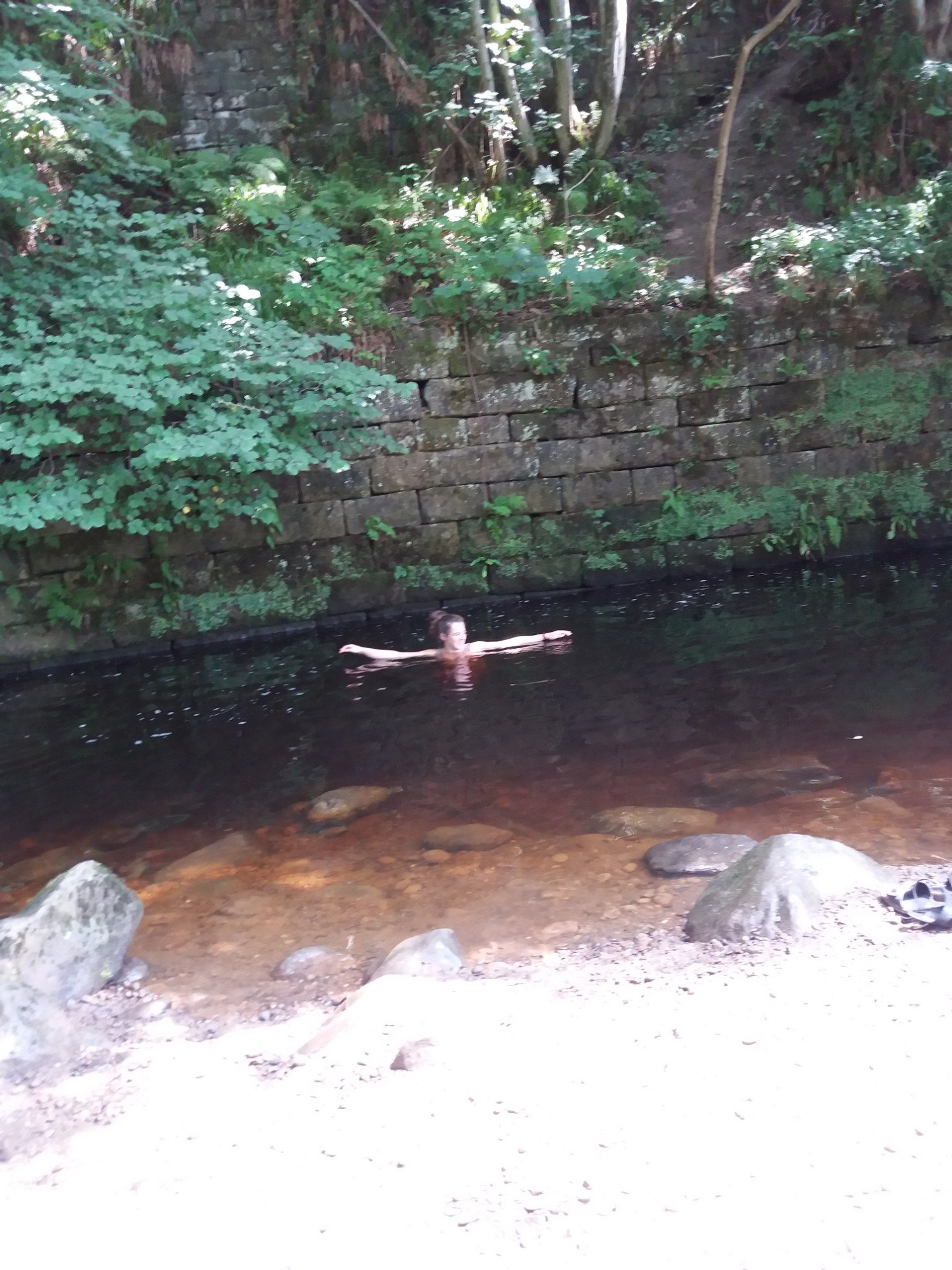 Woodland wild swimming spot near Hebden Bridge